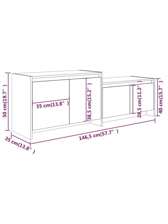 Telerikapp, betoonhall, 146,5 x 35 x 50 cm, puitlaastplaat