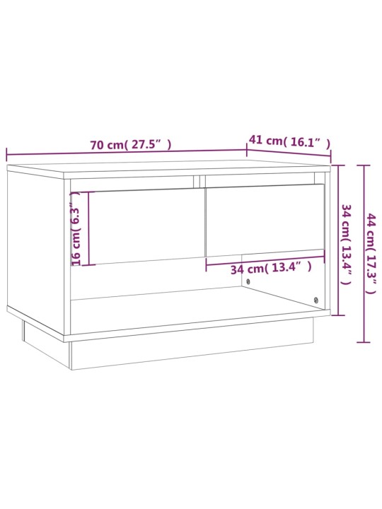 Telerialus, hall sonoma tamm, 70 x 41 x 44 cm, puitlaastplaat