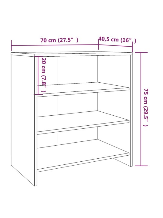 Puhvetkapp, hall sonoma tamm, 70 x 40,5 x 75 cm, puitlaastplaat