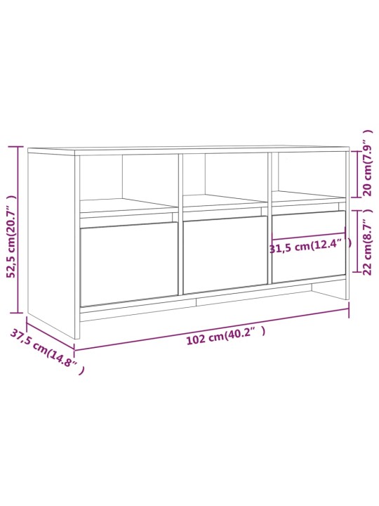 Telerialus, suitsutatud tamm, 102x37,5x52,5 cm, puitlaastplaat