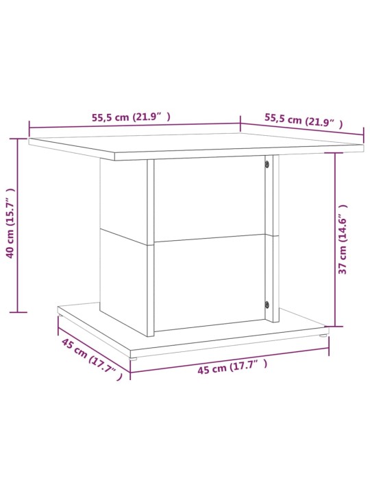 Kohvilaud, hall sonoma, 55,5x55,5x40 cm, puitlaastplaat