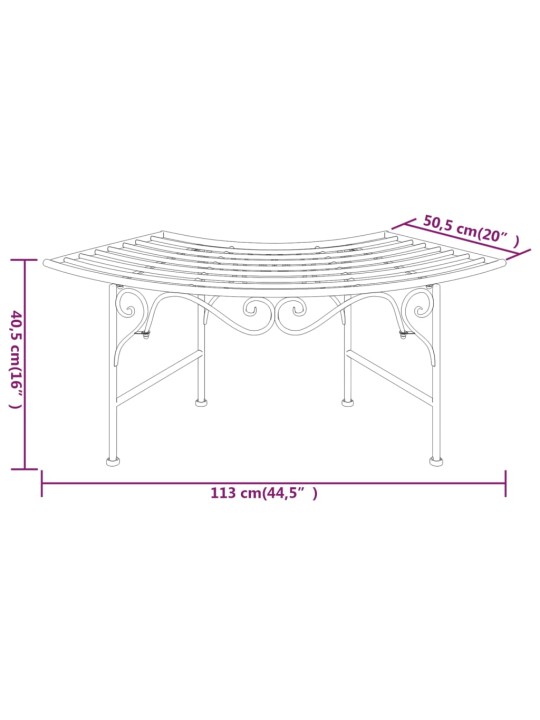 Puu ümber paigaldatav pink, 113 cm, must, teras