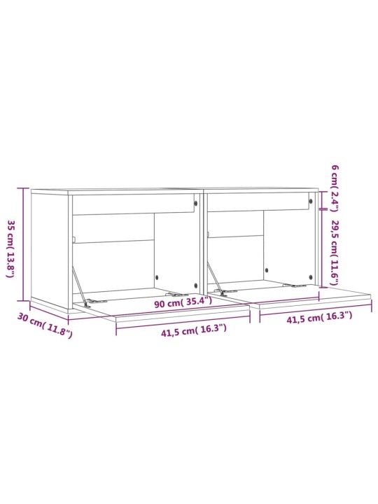 Seinakapid 2 tk, valge 45 x 30 x 35 cm, männipuit