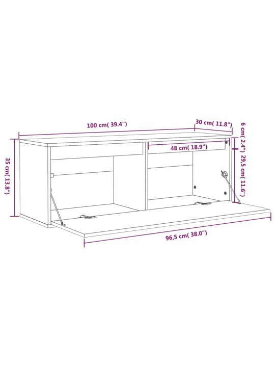 Seinakapid 2 tk valge 100x30x35 cm, männipuit