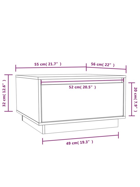 Kohvilaud, 55x56x32 cm, männipuit