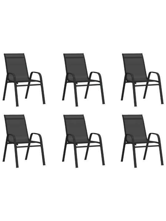 Virnastatavad aiatoolid 6 tk, must, tekstileenkangas
