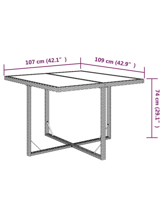 5-osaline aiamööbli komplekt patjadega, must, polürotang