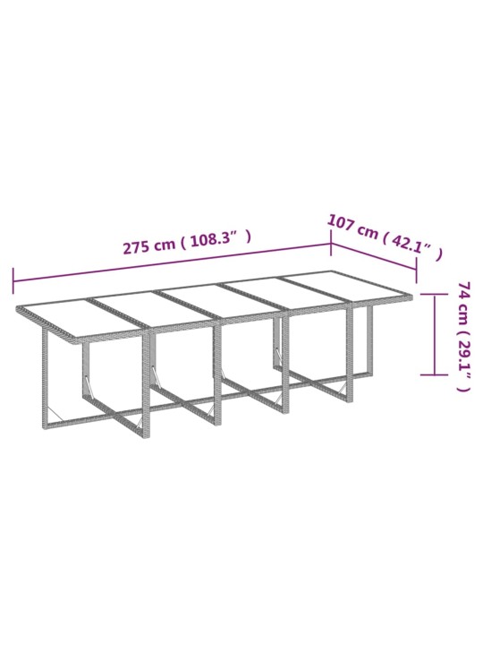 15-osaline aiamööbli komplekt patjadega, polürotang, must