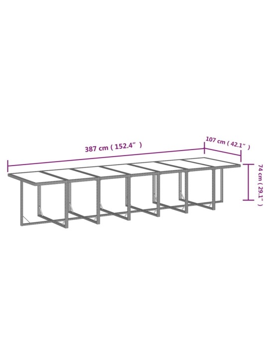15-osaline aiamööbli komplekt patjadega, polürotang, must
