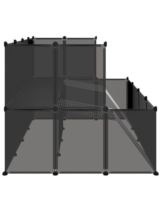 Väikelooma aedik, must, 143 x 107 x 93 cm, pp ja teras