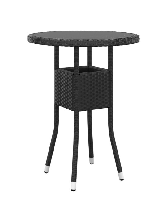 3-OSALINE BISTROOKOMPLEKT, POLÜROTANG, KARASTATUD KLAAS, MUST