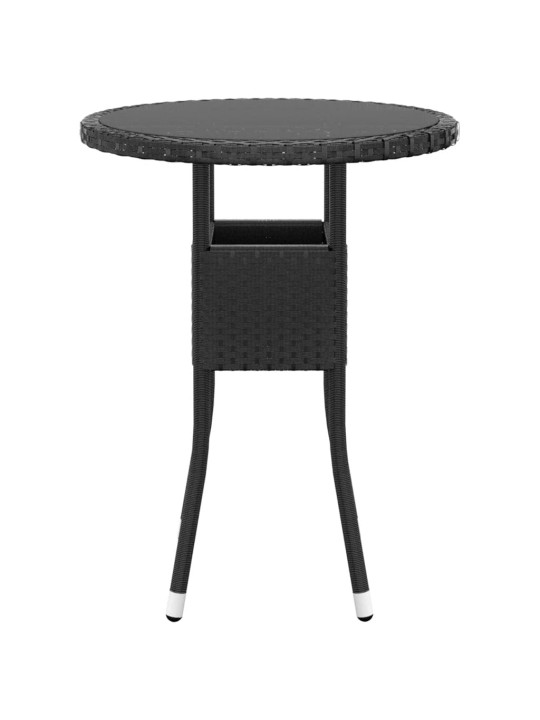 3-OSALINE BISTROOKOMPLEKT, POLÜROTANG, KARASTATUD KLAAS, MUST