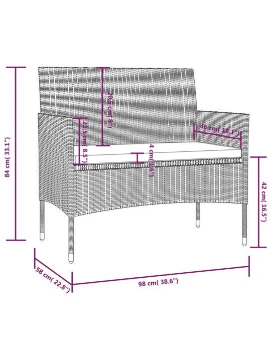 8-osaline aiamööbli komplekt patjadega, polürotang, hall