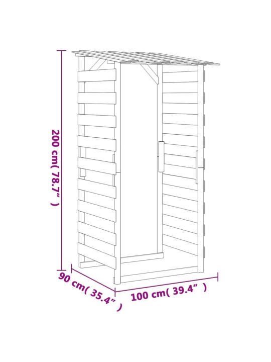 Katusega lehtlad 2 tk, 100x90x200 cm, immutatud männipuit