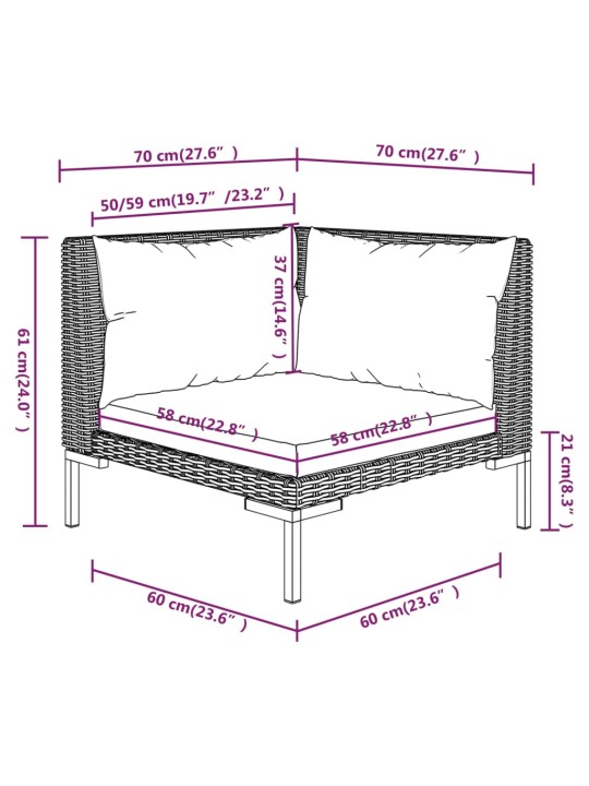 Aiadiivanid 2 tk patjadega, poolring, polürotang