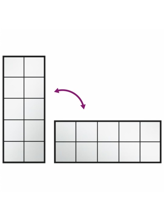 Seinapeeglid 2 tk, must, 100 x 40 cm, metall