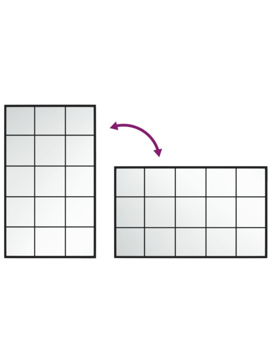 Seinapeegel, must, 100 x 40 cm, metall