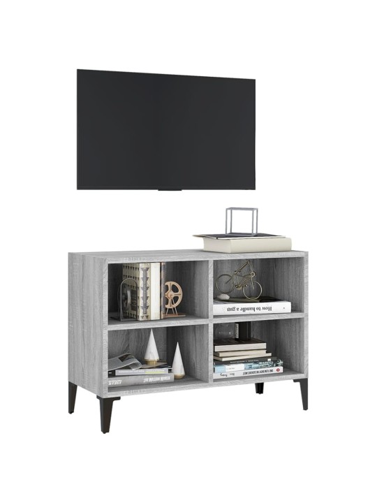 Metalljalgadega telerikapp, hall sonoma tamm, 69,5x30x50 cm