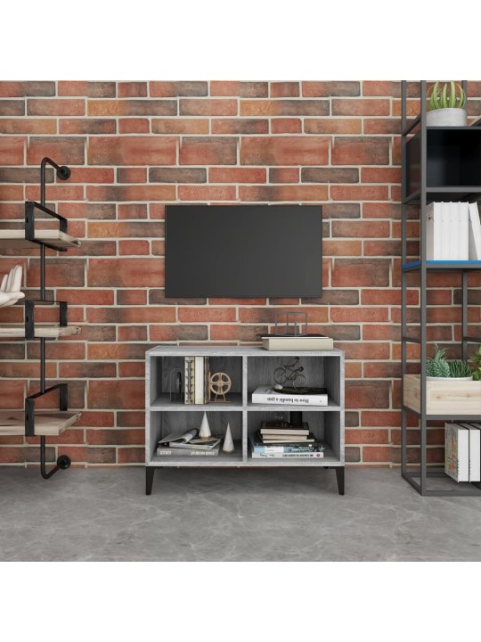 Metalljalgadega telerikapp, hall sonoma tamm, 69,5x30x50 cm