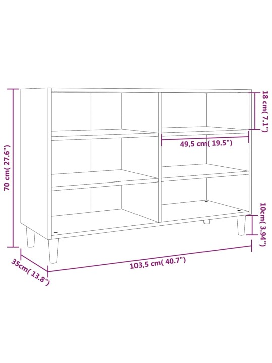 Puhvetkapp, hall sonoma tamm, 103,5 x 35 x 70 cm, tehispuit