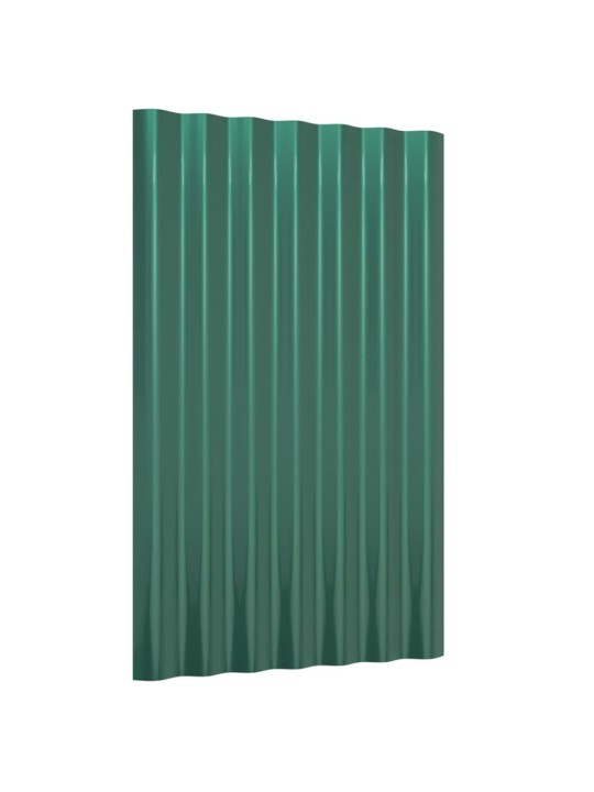 Katusepaneelid 12 tk, galvaniseeritud teras, roheline, 60x36 cm