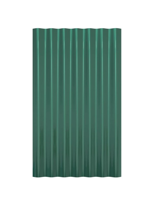 Katusepaneelid 12 tk, galvaniseeritud teras, roheline, 60x36 cm