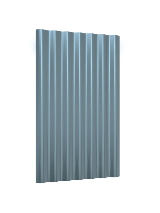 Katusepaneelid 12 tk, galvaniseeritud teras, hall, 60 x 36 cm