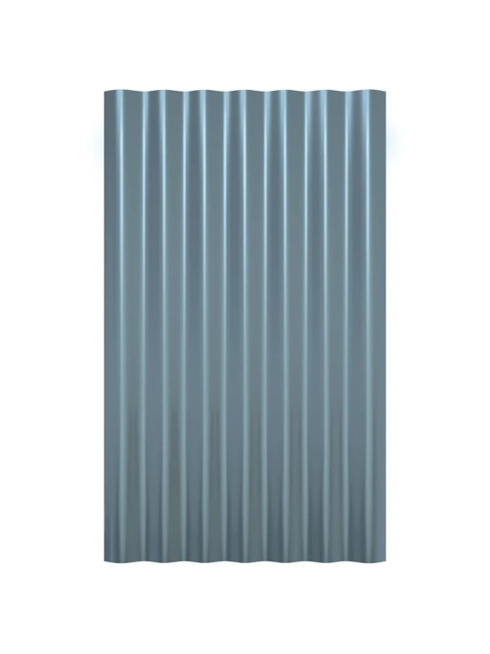Katusepaneelid 12 tk, galvaniseeritud teras, hall, 60 x 36 cm