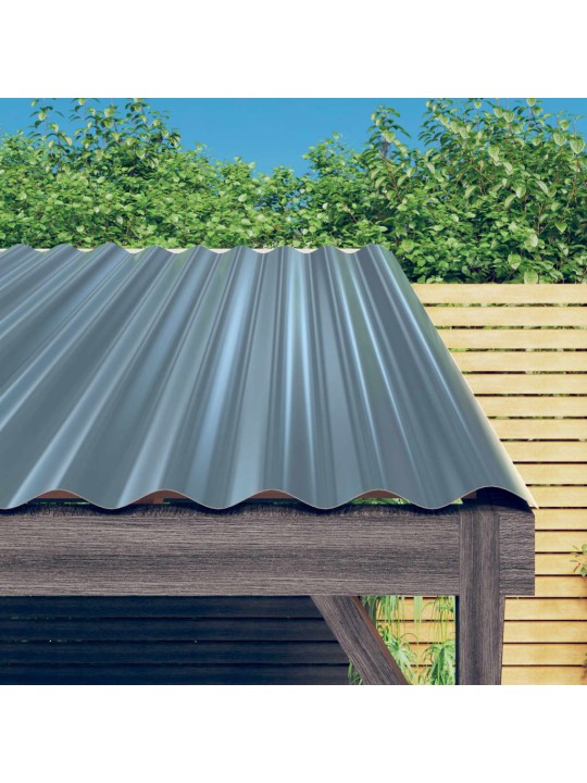 Katusepaneelid 12 tk, galvaniseeritud teras, hall, 60 x 36 cm