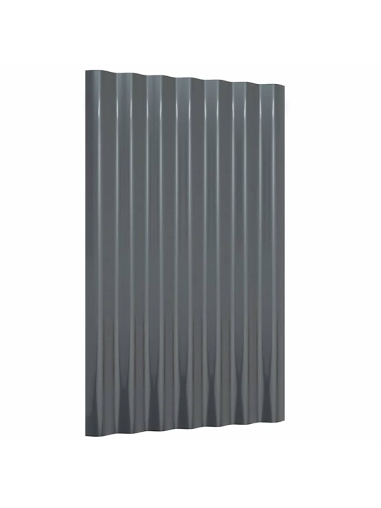 Katusepaneelid 12 tk galvaniseeritud teras antratsiit 60 x 36 cm