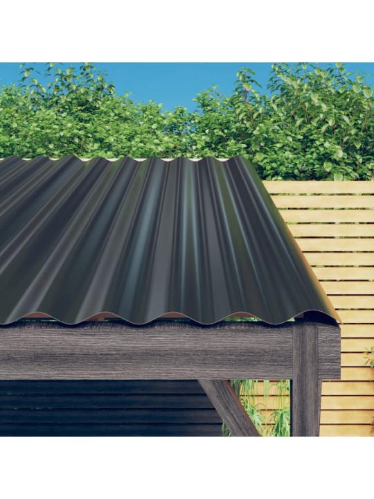 Katusepaneelid 12 tk galvaniseeritud teras antratsiit 60 x 36 cm