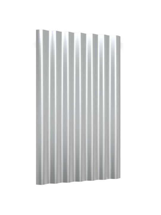 Katusepaneelid 12 tk, galvaniseeritud teras, hõbedane, 60x36 cm