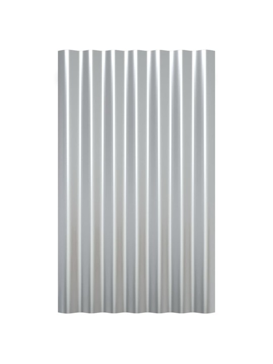 Katusepaneelid 12 tk, galvaniseeritud teras, hõbedane, 60x36 cm