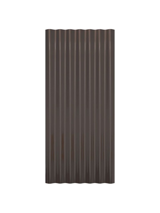 Katusepaneelid 12 tk, galvaniseeritud teras, pruun, 80 x 36 cm
