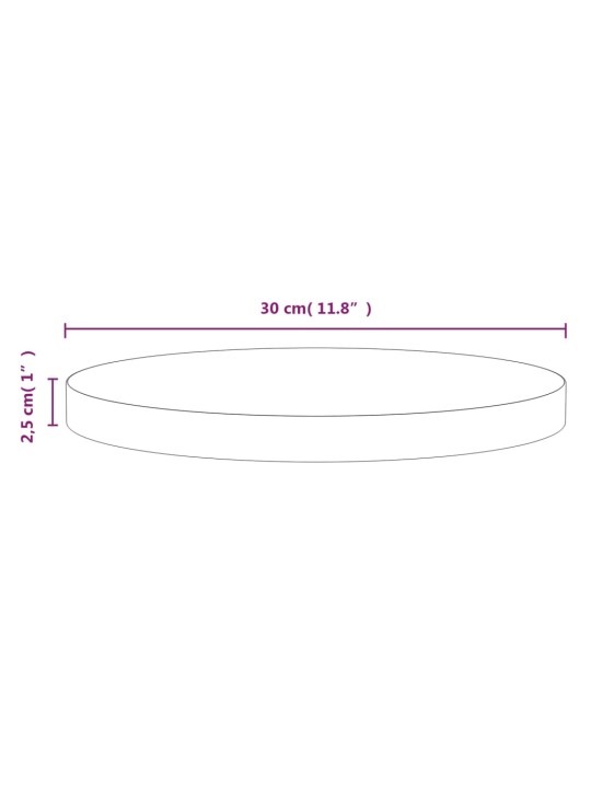 Lauaplaat ø30x2,5 cm, männipuit