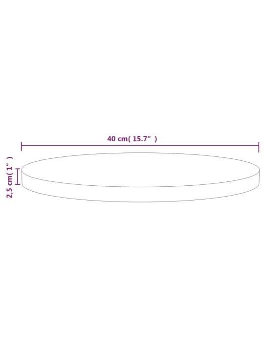 Lauaplaat ø40x2,5 cm, männipuit