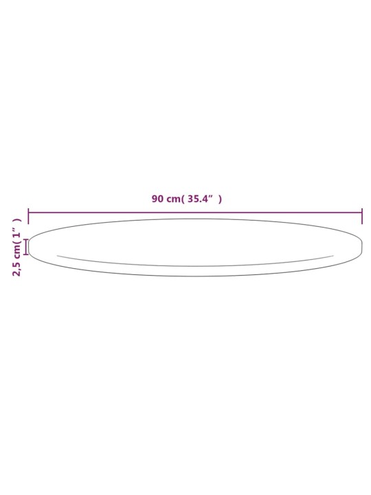 Lauaplaat ø90x2,5 cm, männipuit