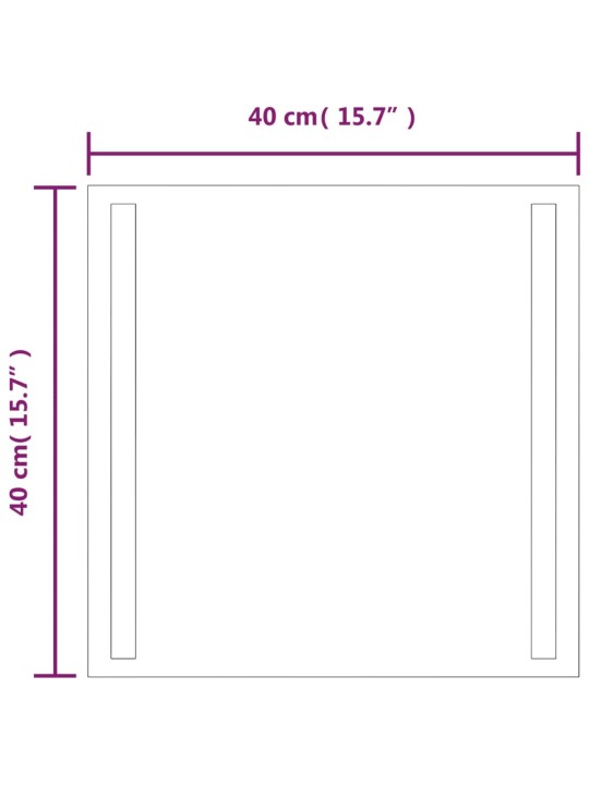 LED-vannitoapeegel, 40x40 cm