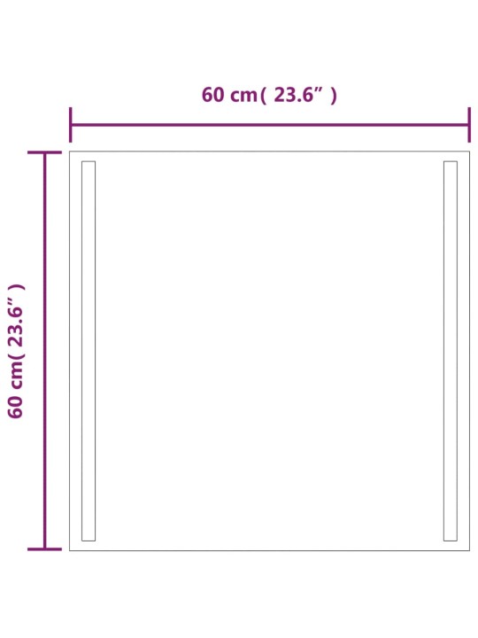 LED vannitoapeegel, 60x60 cm