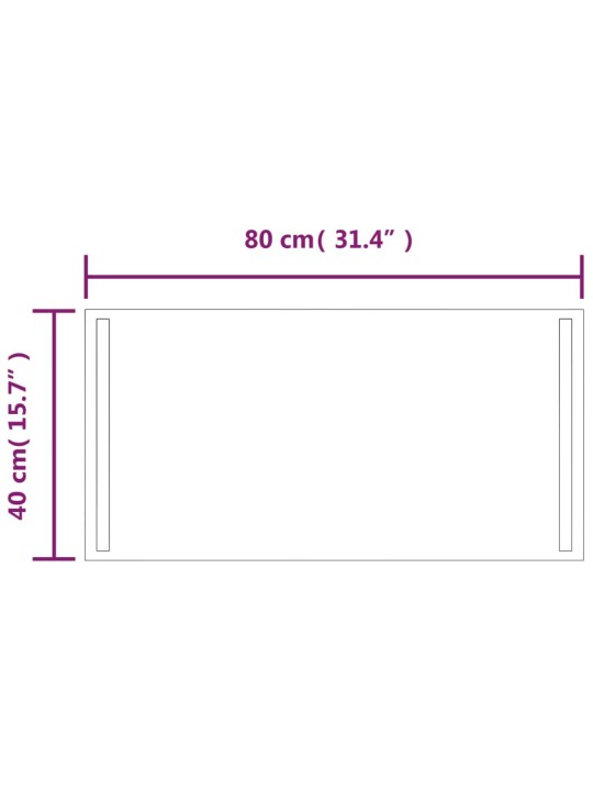 LED vannitoapeegel, 80x40 cm