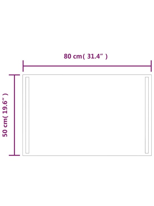 LED vannitoapeegel, 80x50 cm