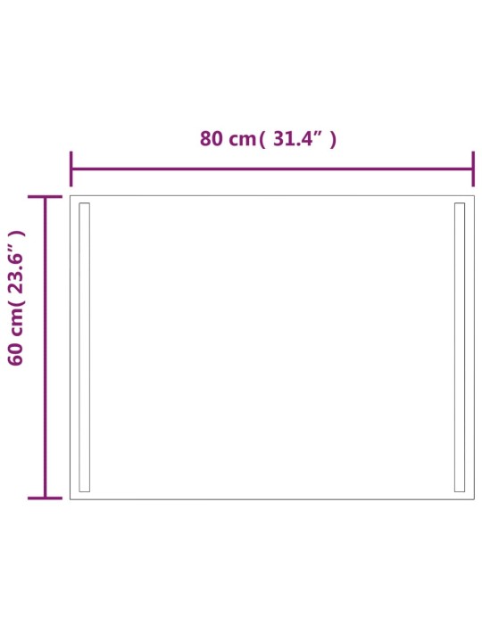 LED vannitoapeegel, 80x60 cm