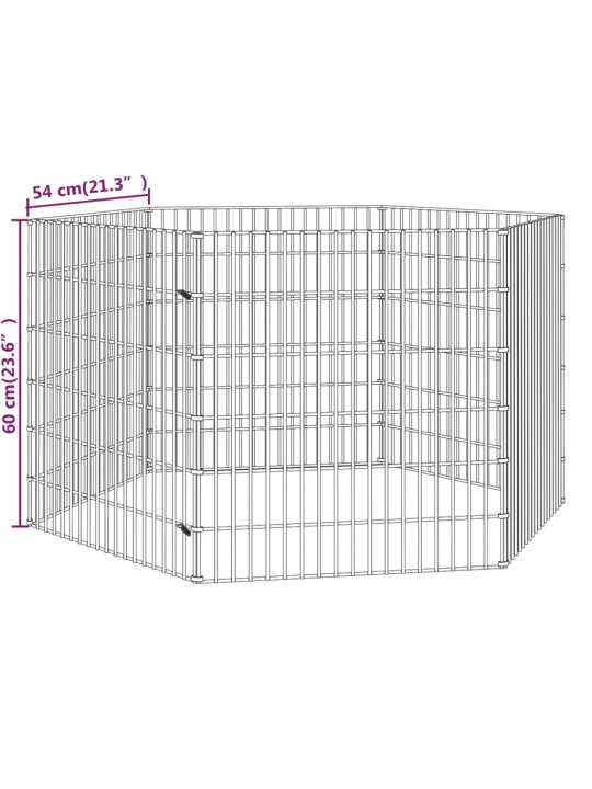 Loomade aedik 6 paneeli 54x60 cm tsingitud raud