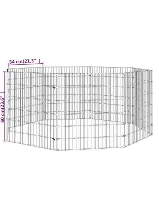 Loomade aedik 8 paneeli 54x60 cm tsingitud raud