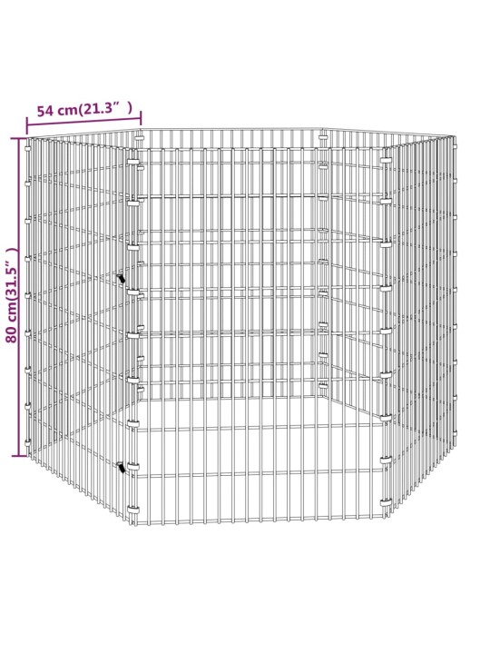 Loomade aedik 6 paneeli 54x80 cm tsingitud raud