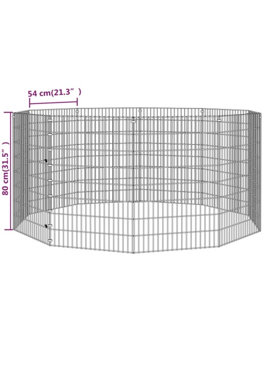 Loomade aedik 10 paneeli 54x80 cm tsingitud raud