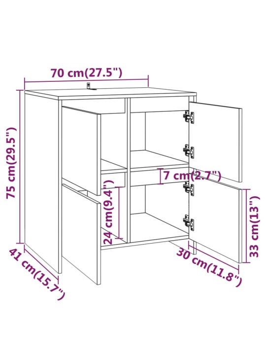 2-osaline puhvetkapp, suitsutatud tamm, tehispuit