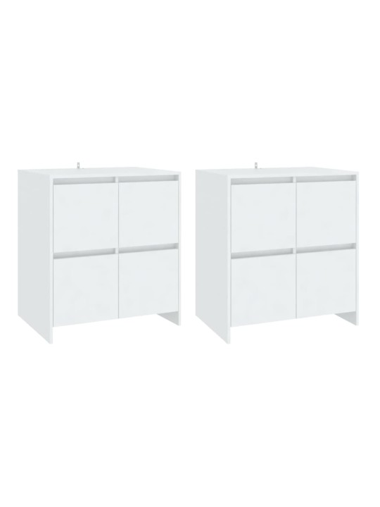 Puhvetkapp 2 tk, valge, 70 x 41 x 75 cm, puitlaastplaat
