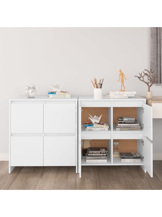 Puhvetkapp 2 tk, valge, 70 x 41 x 75 cm, puitlaastplaat
