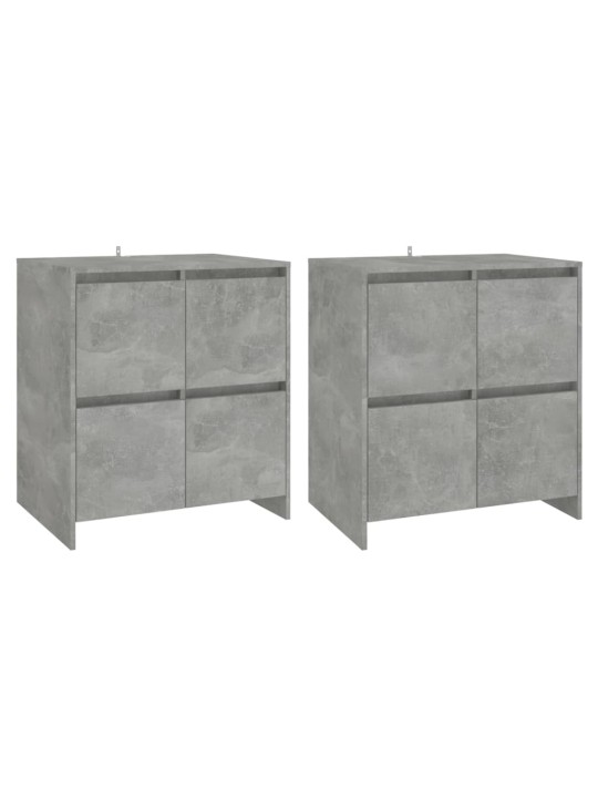Puhvetkapp 2 tk, betoonhall, 70 x 41 x 75 cm, puitlaastplaat